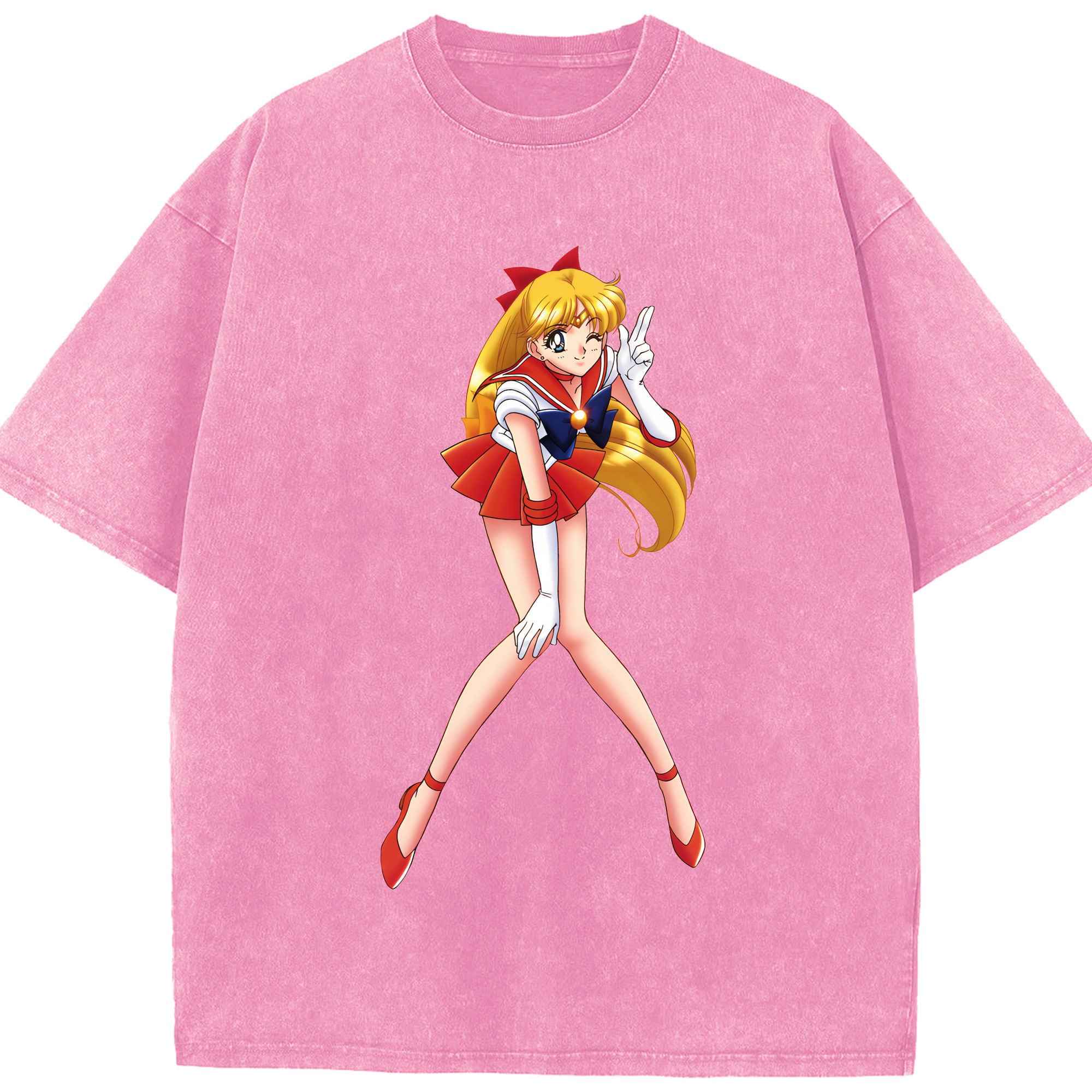 （画像用） 美少女戦士セーラームーン 愛野 美奈子 あいの みなこ Sailor Moon Aino Minako 綿100% ヴィンテージ風 半袖Tシャツ（フロントプリント）